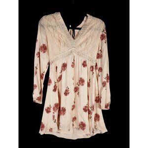 Alter'd State Womens Dress Delicate Floral Peach Boho Fairycore Y2K Romantic S